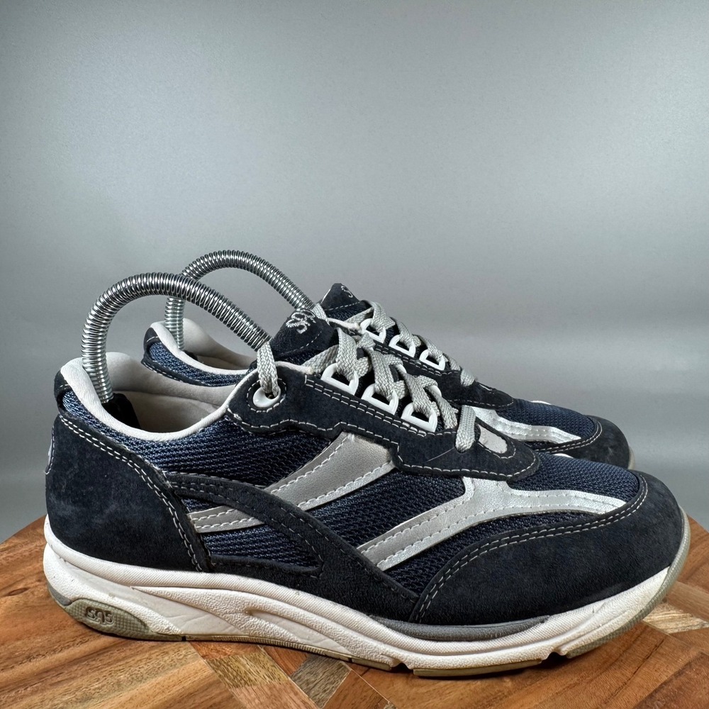 SAS Shoes‎ Journey Women's Size 7.5 M Navy Suede Mesh Comfort Walking Sneakers